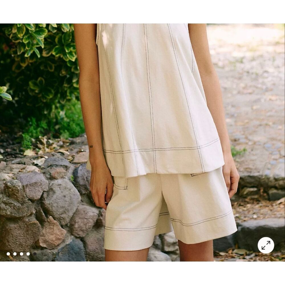 Free People Beach Strada Shorts White Cotton Pull On Casual Women’s S NEW